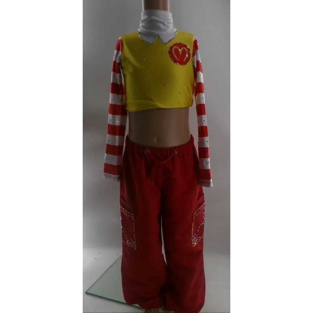 Pre-Owned Dance Costume Small Child/Large Child Red Yellow Mcdonalds Hip Hop Ja